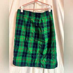Vintage Talbots Skirt 10 Plaid A Line Green Womens Tartan Skirt Made In USA